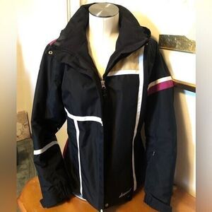 Descente Women's Alexis Black Color Block Ski Winter Size 8 /S‎ Insulated Jacket